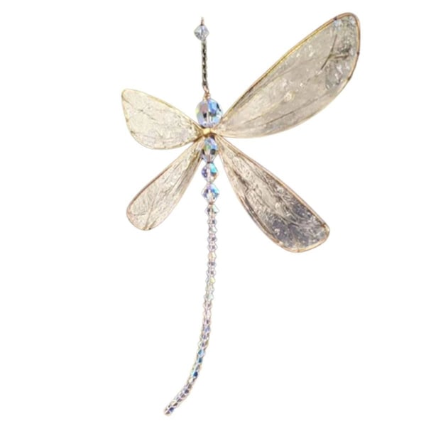 Crystal Dragonfly Window Decor With Beads Hanging Ornament 15x15cm