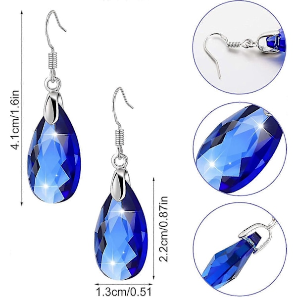 9 Par Dangle Øredobber For Kvinner Flerfarget Krystall Øredobber Dangle Drop Øredobber Regnbue Krystall Øredobber For Jenter Drop -