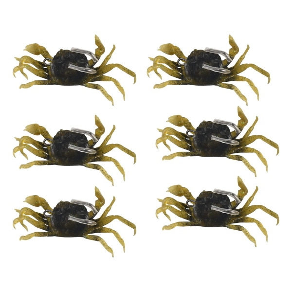 6 stykker krabbefiske lokkesett,simulert krabber agn kunstig fiskesluk takle med skarp krok,3