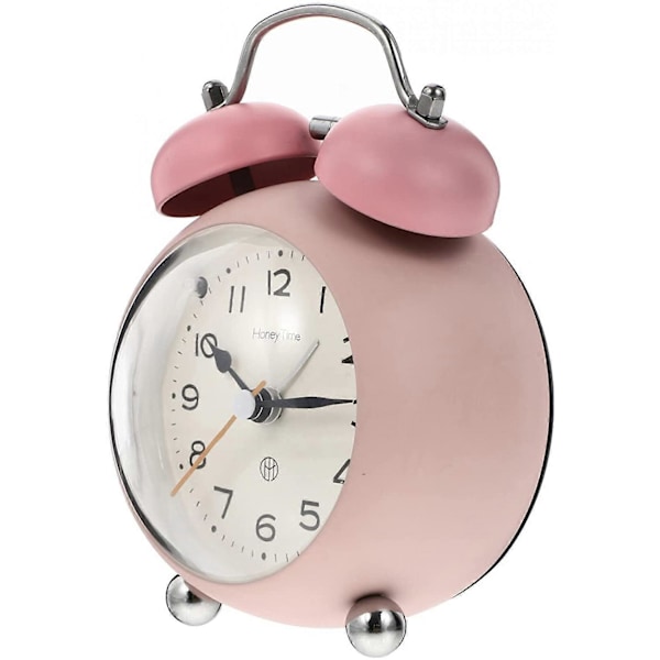 Tyst väckarklocka vintage alarmklocka alarmklocka bordsklocka alarmklocka (rosa)