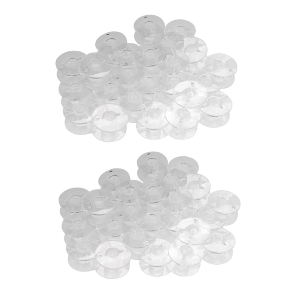 50 Clear Plastic Sewing Machine Bobbins Fits Singer Brother