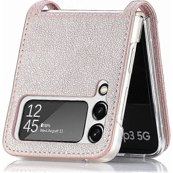 SBSG Galaxy Z Flip 3 5G -kotelo, Samsung Z Flip 3 ylellinen PU-nahkalompakko suojakotelo korttipaikoilla ja taskulla Samsung Galaxy Z Fl -puhelimelle