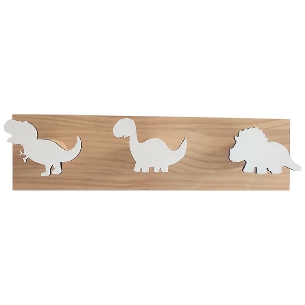 Dinosaur veggmonterte kleskroker for barn, dørhenger i tre for gutter Soverom Barnehage Lekerom Decorati
