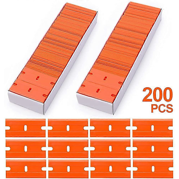 200 stk Skrapere Razor Blades Sett Dobbeltkant Plastblad Metallblad