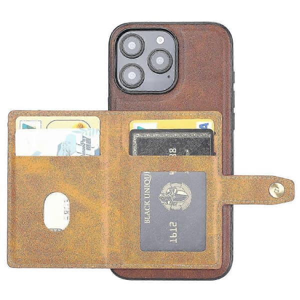 För iPhone 16 Pro Skal Kortfodral PU Läder+TPU Stödfodral - Grön