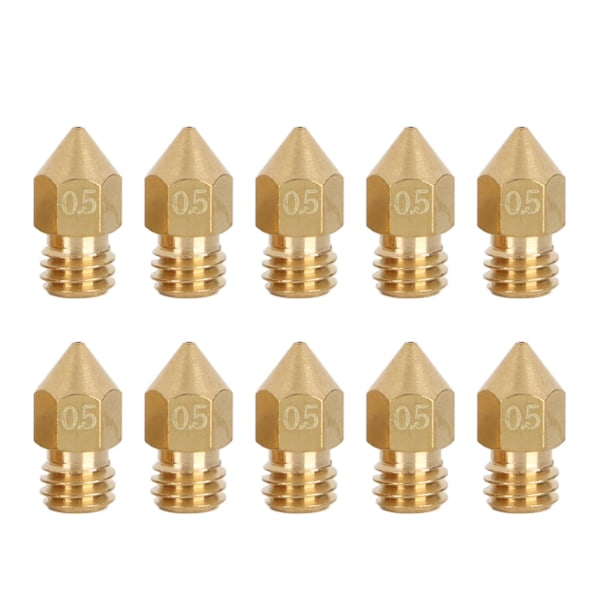 MK8 Dyse-sett for 3D-printer - 20 stk 1.75mm M6 Gjenget Polerte Ekstruder Dyser med Oppbevaringsboks (0.5mm)