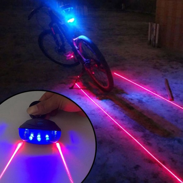 2x Sykkelbaklys Sykkelrøde lys Vanntett sykkelvarsellys med 2 stråler Sykkelbaklys