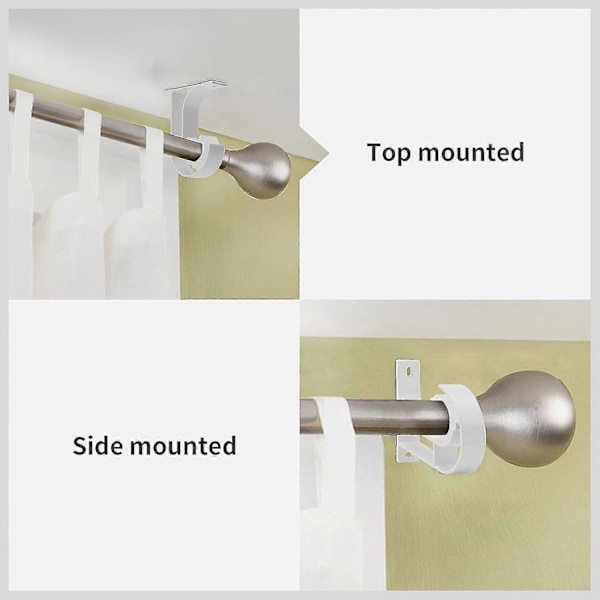 Sæt med 4 Vægbeslag i Aluminiumlegering til Brusestang, Knagerække med 28 mm Skruer, Hvid, seuais