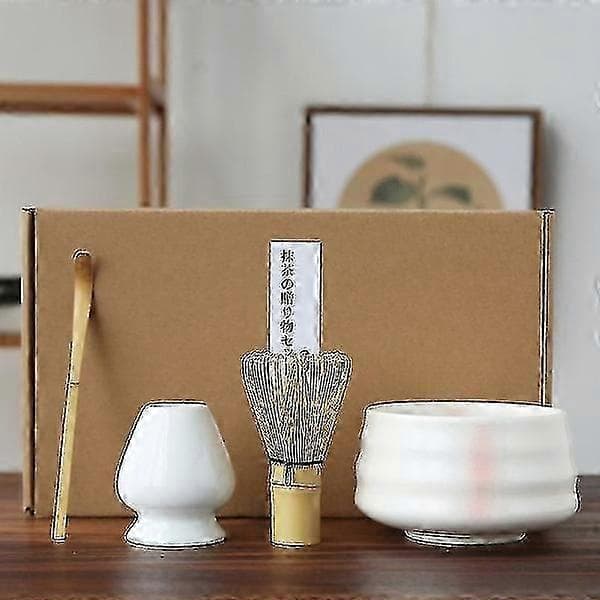 4kpl/setti Perinteinen Matcha-setti Bambu Keramiikka Matcha-kulho vispilälläBY 6