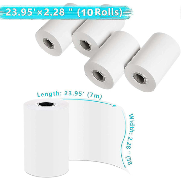 10 ruller med trykkpapir for barnekamera, termisk papir for umiddelbar utskrift, refillpapir for barnekamera