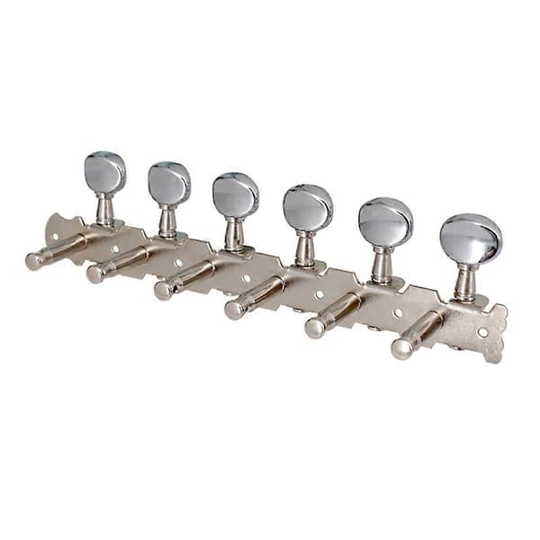 2-pack 6R6L Rostfria Gitarr Stämningsknappar Maskinhuvuden Stämmare Knappar för Klassisk Folk Gitarr Krom