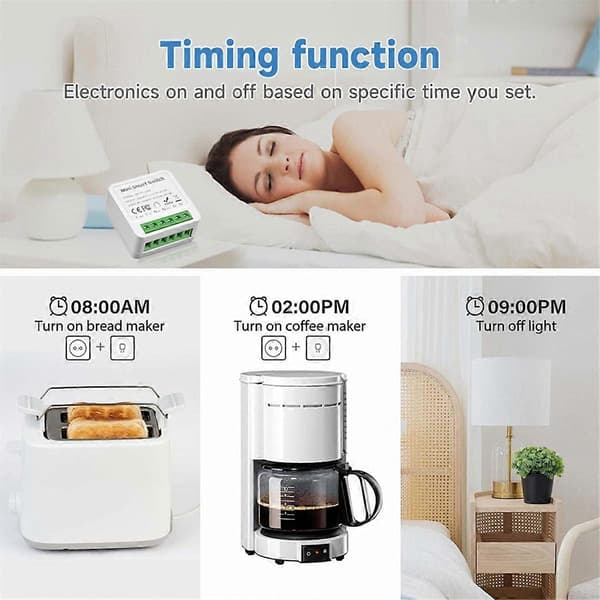 Mini Smart Switch 16A WiFi Relämodul Smart Switch Trådlös Strömbrytare Röststyrning För Smart