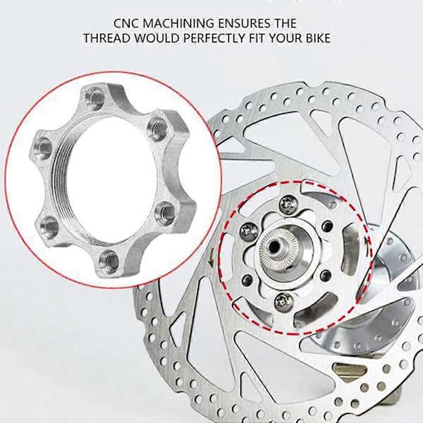6 st Cykel Frihjul Gängad Skiva Aluminiumlegering Bromsrotor 44mm Skivbroms Fl