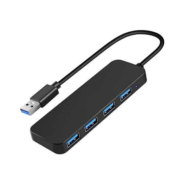 4 Ports USB Hub, USB 3.0 Hub USB Splitter USB Expander til Laptop, Flash Drive, HDD, Konsol, Printer, Kamera, Tastatur