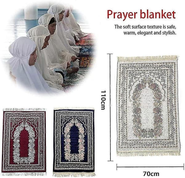 Bønneteppe, muslimsk bønneteppe, islamsk teppe, bærbar bønnematte bønneteppe