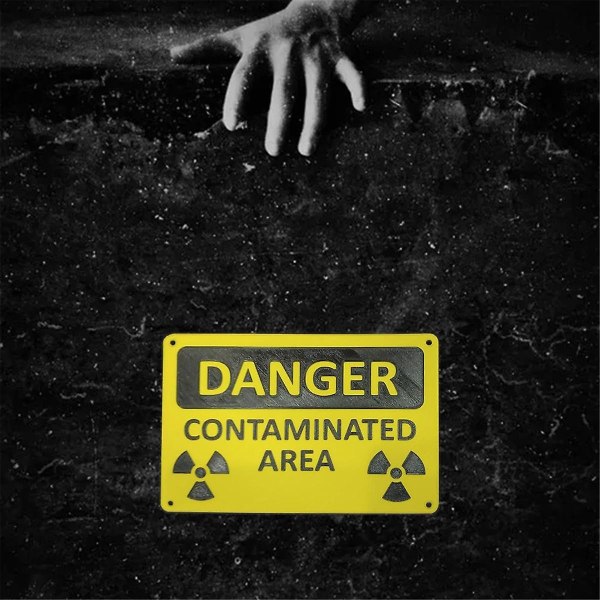 Metalllapper med høy synlighet Advarselsskilt for kjernefysisk stråling identifiserer effektivt farer Holdbar a
