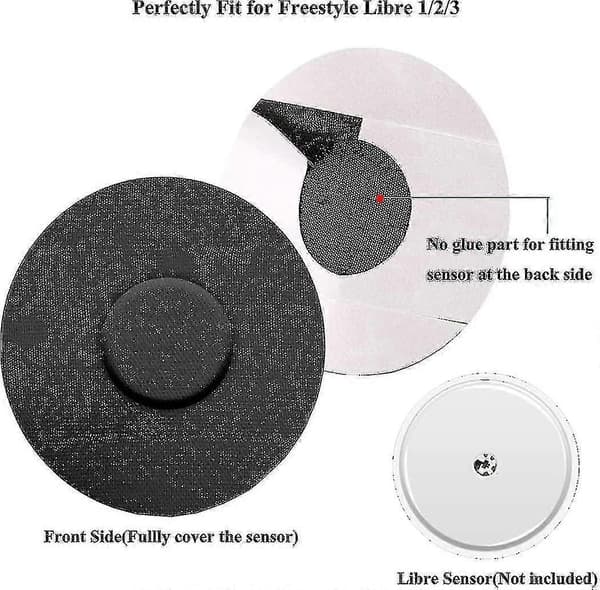 Freestyle Libre Sensor Skydd, Svettsäkra CGM Sensorer Självhäftande Plåster, Inget Lim I Mitten För Freestyle Libre 1 2 & 3 Sensor
