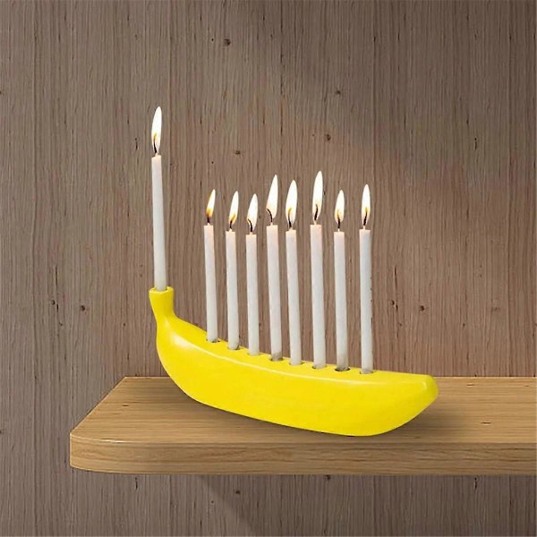 Bananformet Lysestake Bordpynt Banan Lysestake