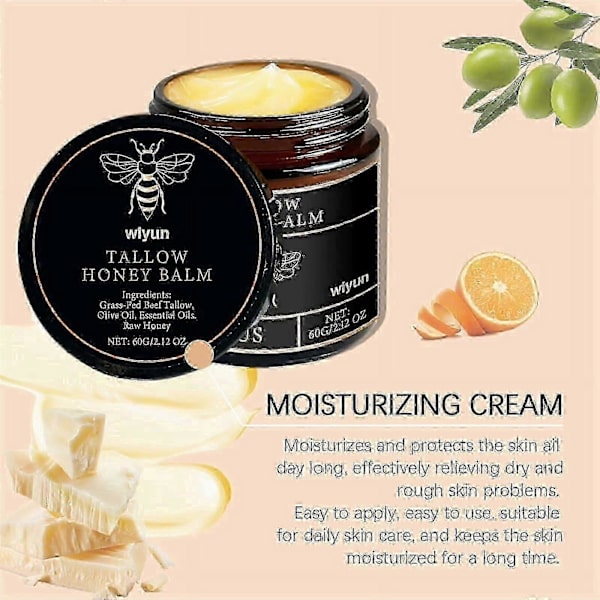 Gräsbetes talgbalm med rå honung