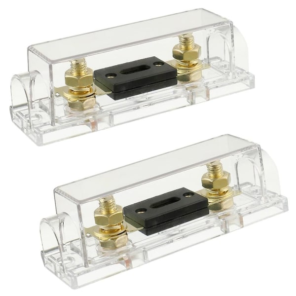 2 Pcs 100a Transparent Case Anl Fuse Holder And 2 Pieces Of 100a 32v Dc Anl Fuse Suitable For Audio