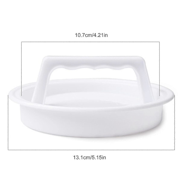 Hamburgare Patty Maker Form Press Maskin Kit - Burger Press Vit Rund Non-stick Hamburgare Kött Press Maskin