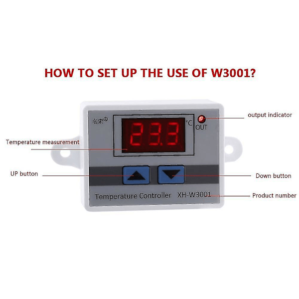 12v digital LED temperaturregulator termostat kontrollbryter