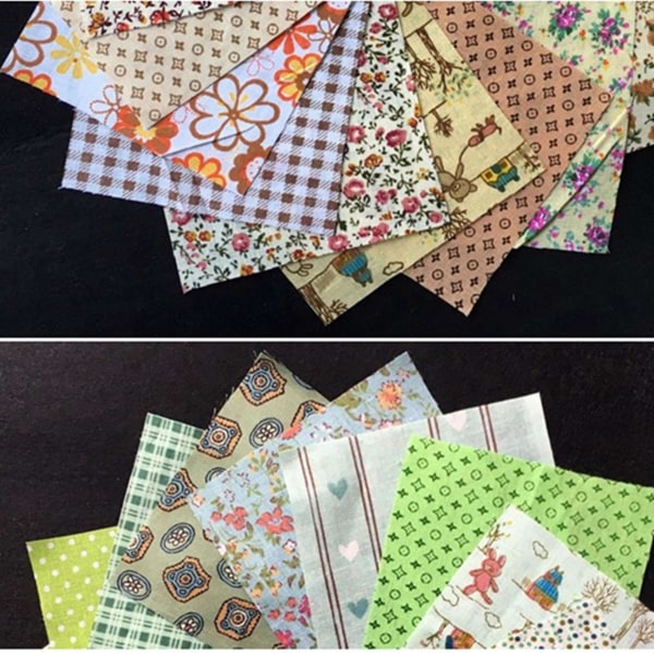 2x Doy Quilting Patch 60 stk 10cmx10cm Charm Pack Bomullsstoff Patchwork Bunt Stoffer Klut Sewin