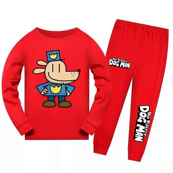Barn Hundmannen Världsbokdagen Långärmad Tröja+Byxor Sovkläder Nattkläder Pyjamas Set