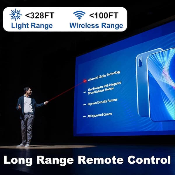 USB-C/USB-A Laserpegepind PowerPoint Trådløs Præsentationsenhed til Projektor Smart Board Slideshow PPT Klikker
