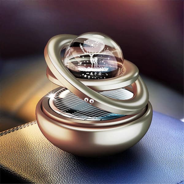 Solcelled Rotasjon Bil Aromaterapi Ornament Aluminium Legering Interstellar Svingende Biltilbehør Ornamenter Salg