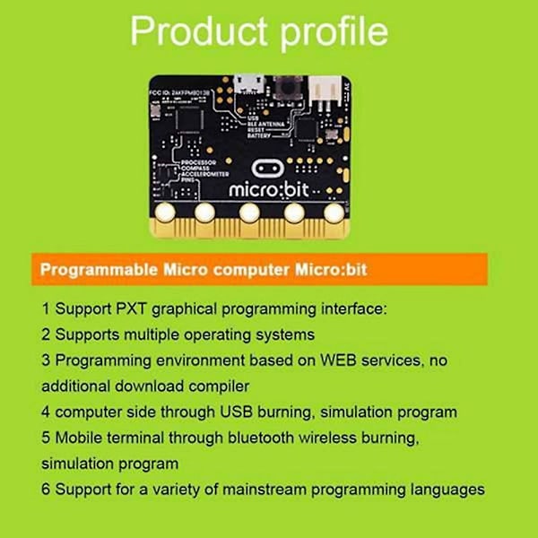 BBC Microbit Go Startsett med MicroBit BBC IO V2.0 Utvidelseskort DIY-prosjekter Programmerbar Lær