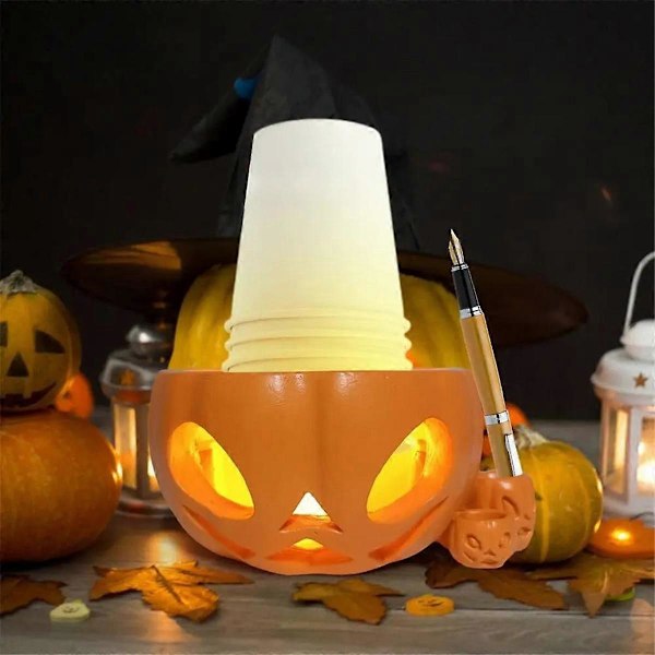 Dryckeshållare Dekoration Pumpa Dryckeshållare för Halloweenfester Resin Material Dekorativ