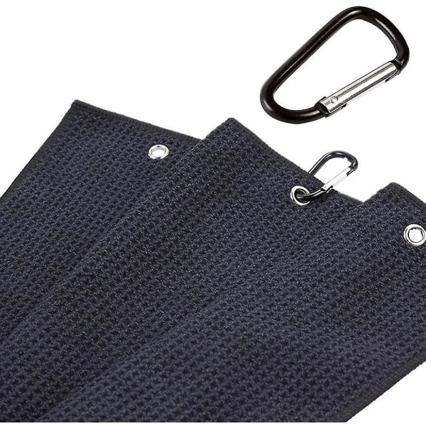 Golf håndklæder, sports håndklæde, mikrofiber golf håndklæde, hurtigtørrende håndklæde 2 stykker sort