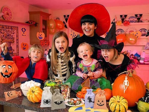 Jutepåsar för presenter med dubbla snören i jute - Godispåsar för Halloween