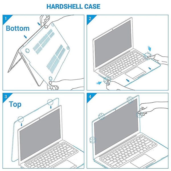 13,3 tommers frostet krystall laptopveske egnet for Macbook Air (svart)