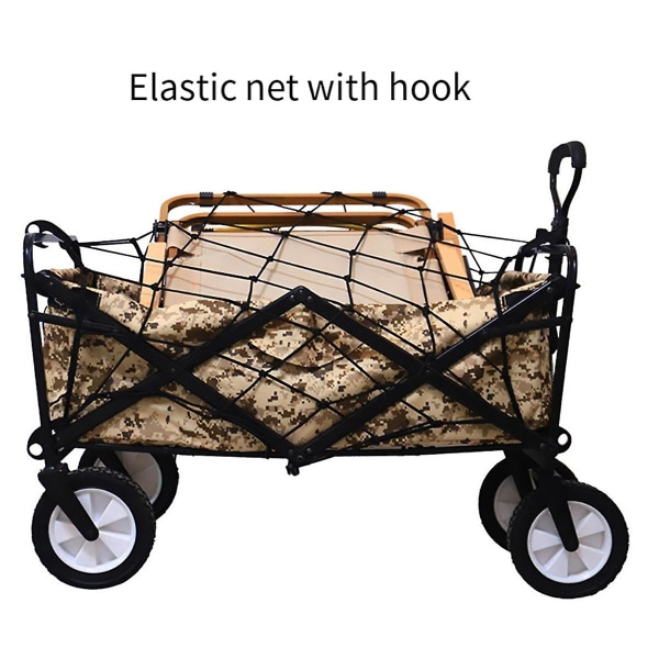 Campingvogn Nett Elastisk Dekknett med Klips Folding Trolley Bagasje Vogn Strandvogn Tau Tilbehør