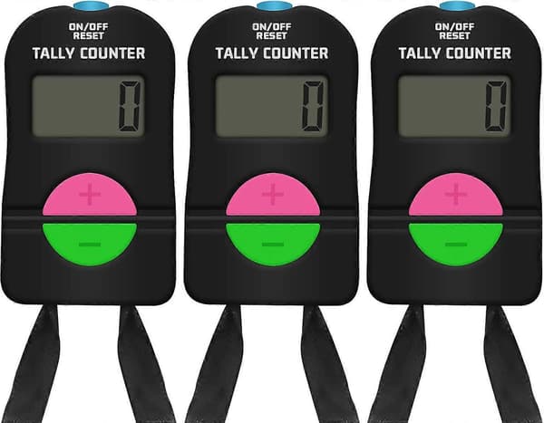 Elektronisk tæller, 4-cifret manuel tæller til plus/minus tælling, golfscoring