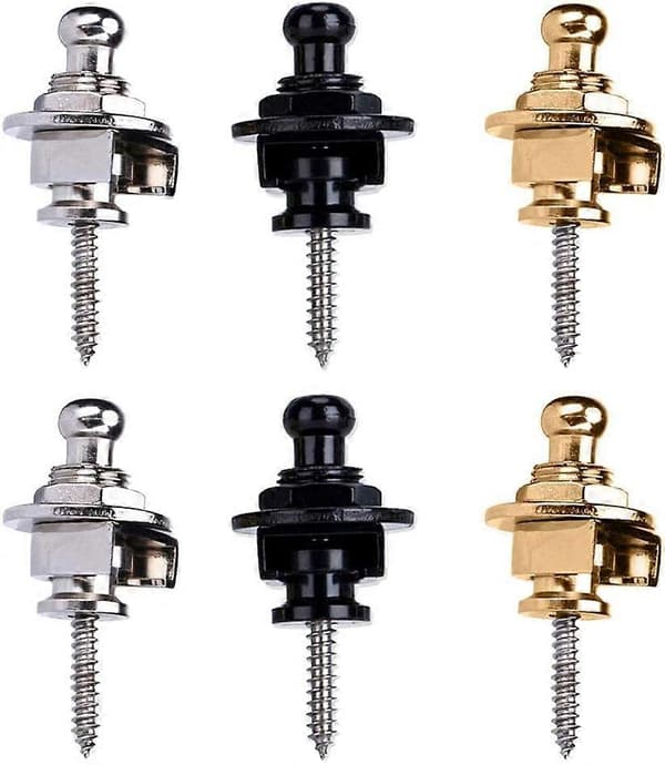 Guitar Strap Locks Sæt 6 Pak Strap Lock Sæt Knapper Sikkerhed Hurtig Udskiftning Strap Dele