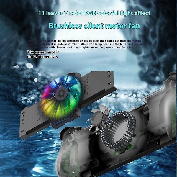 X5mini Trådløs Mobiltelefon Gaming Controller med Køleventilator Bluetooth Strækbar Gamepad til A