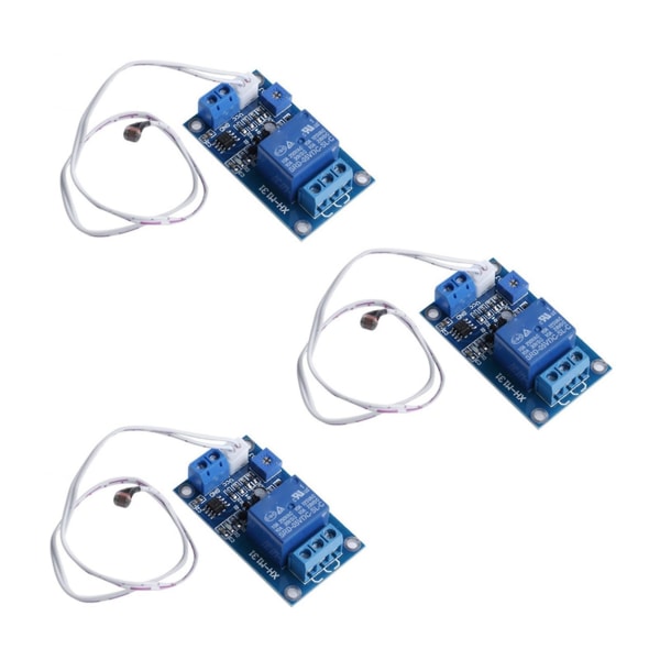 3x 12v Ljuskontrollbrytare Fotoresistor Relä Modul Detektionssensor Xh-m131