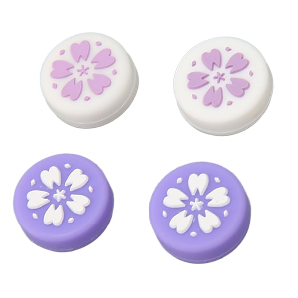 4 stk. Thumb Grip Caps til Switch Blød silikone Forebyg Slip Udskiftning Joystick Caps Thumb Stick Caps til Switch Lite Lilla