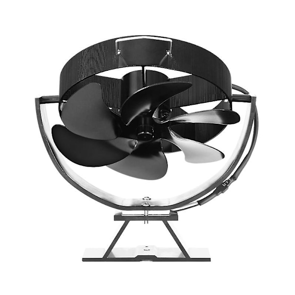 \"1 stk. Legeret Træovnsventilator Multi-vinkel Justerbar Pejseventilator (sort)\"