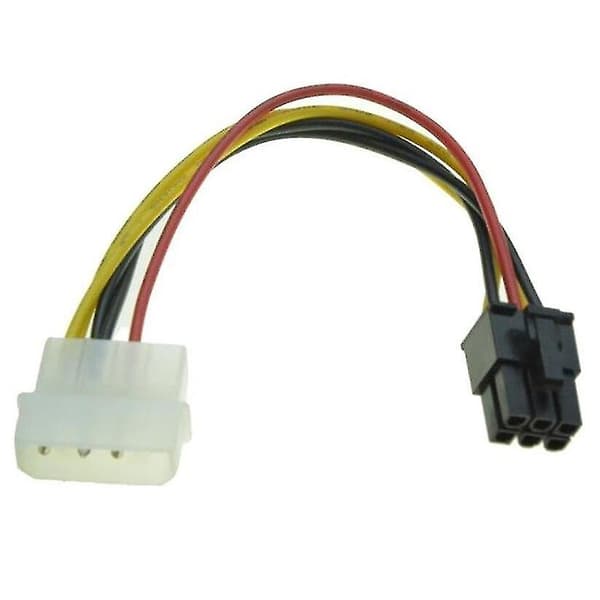 4-pin Molex til 6-pin PCI-Express PCI-e Videokort Strømforsyningsadapterkabel