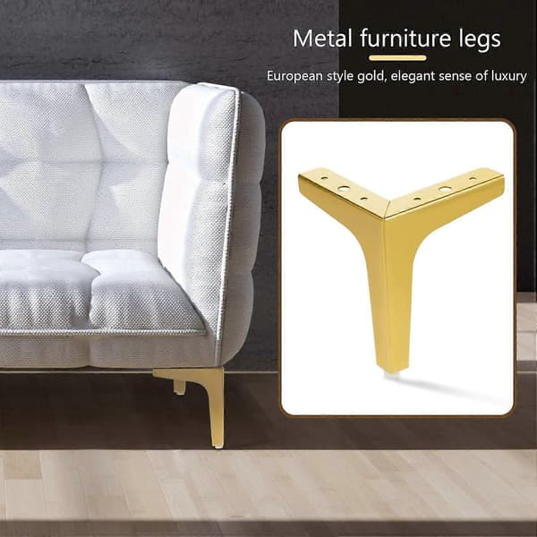 Sett med 4 6\" Moderne Trekant Metall Møbelben for Skap Sofa Stol Ottoman