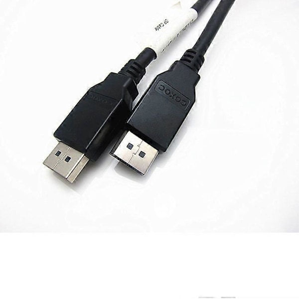 1,8 m DP hann-til-hann HD-kabel DP displayport hode 4K dataskjermkabel, 2-pakning