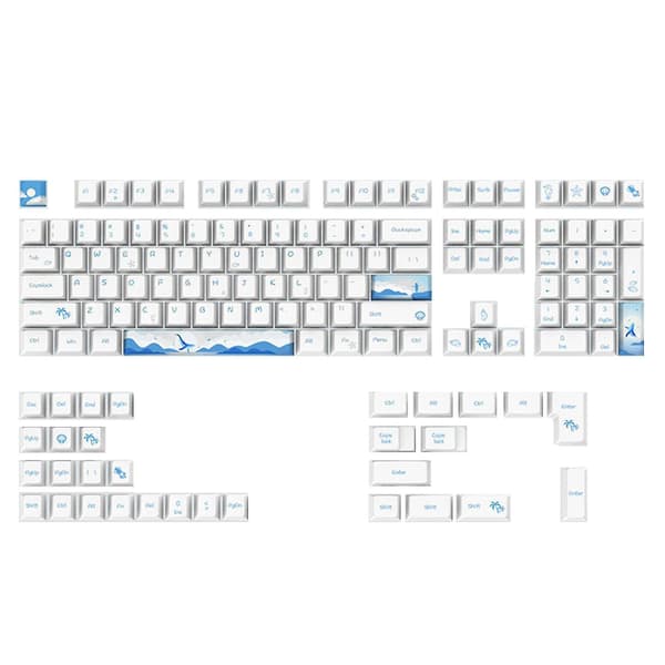 108 Tangenter Pbt Keycaps Cherry Profil Elektronik Spel Delfin Dye Sub Mekanisk