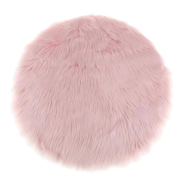 2 stk Runde Vinter Kunstig Pels Saueskinn Pluss Matte Seteputer Stolputer Seteputer Rosa 35cm