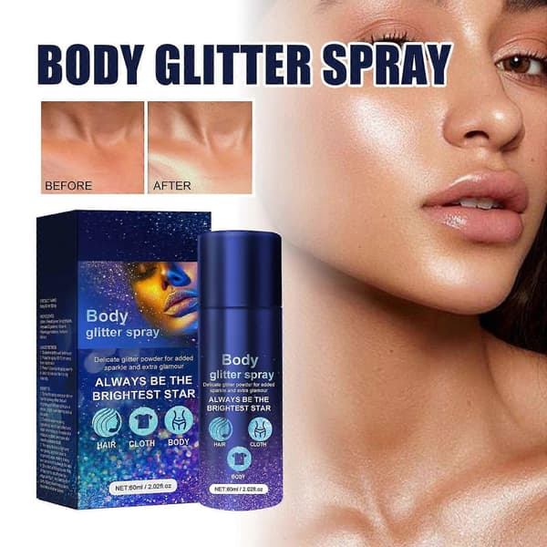Kroppsglitterspray Glitter Glitterspray för kläder Långvarig kroppsglitterspray för bal, semester, scenmakeup 60ml