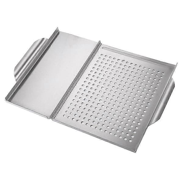 Grillrist - 2 i 1 Grillplade med Serveringsfad i Rustfrit Stål