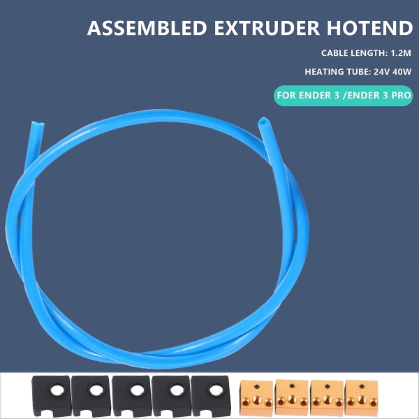 Oppgraderte deler Samlet Ekstruder Hotend med Bowden-rør, 0,4 mm dyse for 3 / 3 Pro